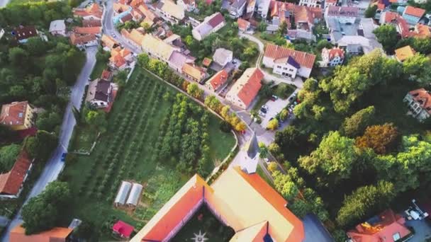 Town Samobor Sunset Aerial View Prigorje Region Croatia — Stock Video