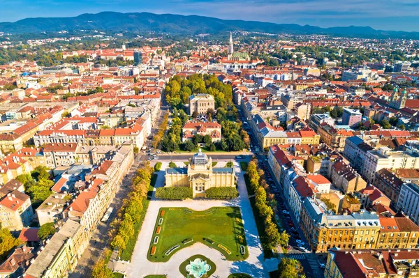 Zagreb Centre Ville Historique Vue Aérienne Célèbres Monuments Capitale Croatie — Photo
