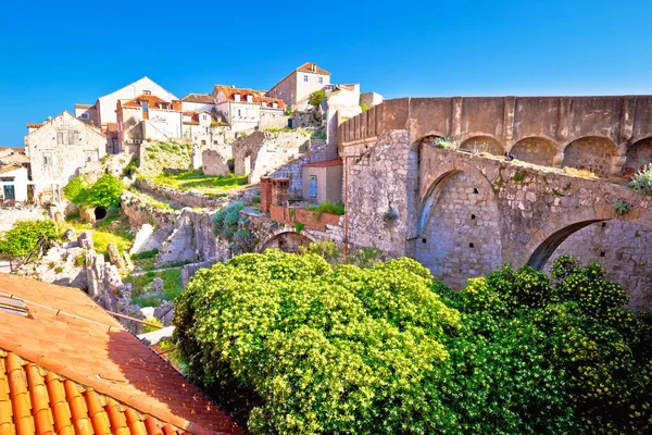 Histroic Dubrovniks Gamla Stad Från Stadsmuren Turistmål Kroatien — Stockfoto