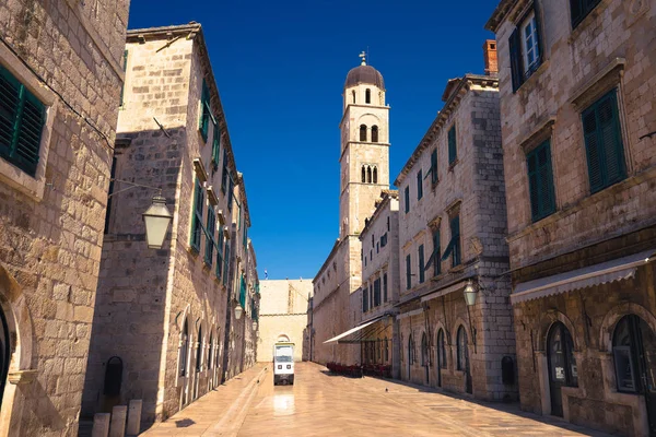 Híres Stradun Utcától Reggel Nézetben Dubrovnik Horvátország Dalmácia Régió — Stock Fotó