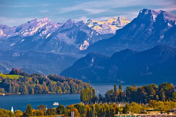 Blick Auf Den Luzerner See Und Die Umliegenden Berggipfel Schöne — Stockfoto