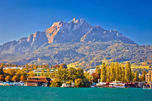 Pilatus Bergblick Vom Vierwaldstättersee Idyllische Landschaft Der Schweiz — Stockfoto