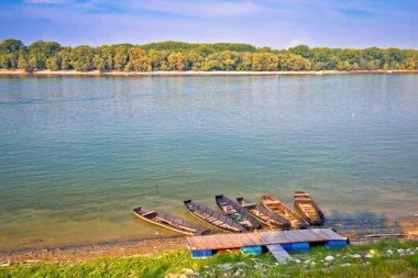 Danube sahil Vukovar yatay görünümünde, Hırvatistan Sırbistan sınır