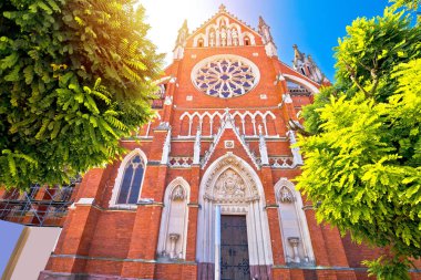 Osijek Katedrali St Peter ve St Paul renkli görünüm, Hırvatistan'ın Slavonija bölge