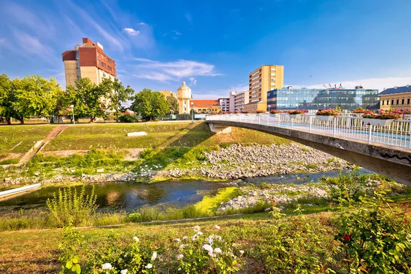 Vukovar Vista Sulla Città Dal Ponte Sul Fiume Vuka Regione — Foto Stock