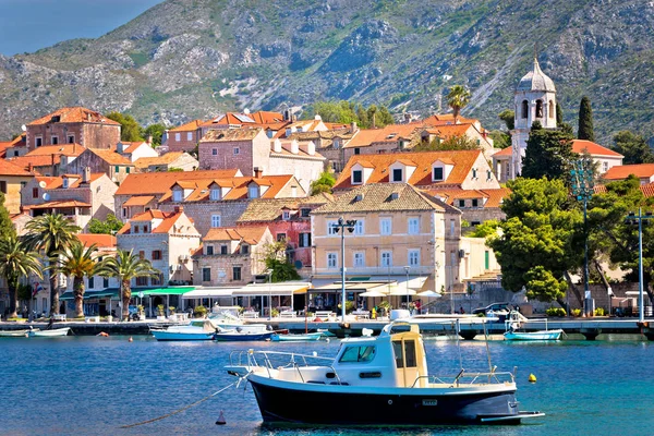 Zobacz Waterfront Miasta Cavtat Południowa Dalmacja Chorwacja — Zdjęcie stockowe