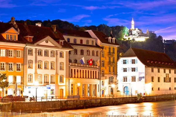 Luzern Reuss Utsyn Fra Sjøsiden Det Sentrale Sveits – stockfoto