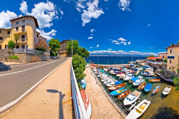 Ciudad Lovran Vista Panorámica Frente Mar Opatija Riviera Croacia —  Fotos de Stock