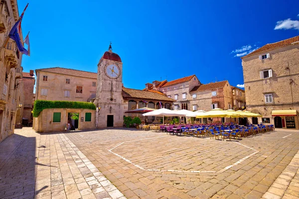 Unesco Città Trogir Piazza Principale Vista Panoramica Dalmazia Croazia — Foto Stock