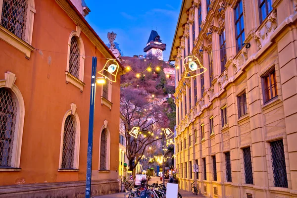 Graz Şehir Merkezi Noel Manzarası Avusturya Nın Styria Bölgesi — Stok fotoğraf