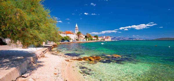 Kastel Stafilic Památky Tyrkysový Panoramatický Výhled Pláž Split Region Dalmácie — Stock fotografie