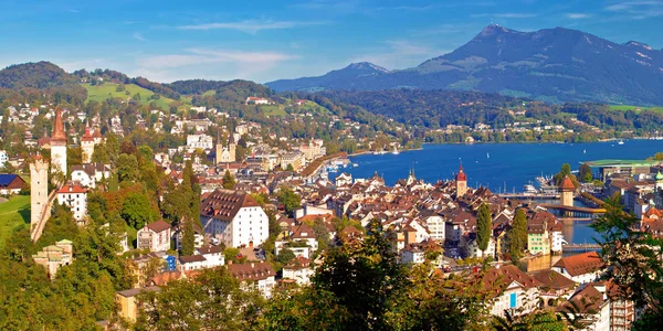 Stadt Und Luzerner See Aus Der Luft Alpen Und Seen — Stockfoto