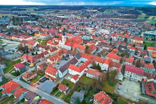 Miasto Križevci Panoramiczny Widok Lotu Ptaka Prigorje Region Chorwacji — Zdjęcie stockowe