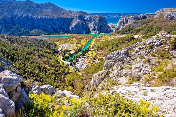 Cetina Schlucht Und Mündung Omis Blick Von Oben Dalmatien Region — Stockfoto