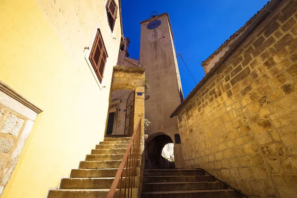 Old Stone Carved Street Tower Omis Old Town Dalmatia Region — Stock Photo, Image