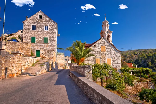 Wieś Lozisca Ulicę Wyspy Brac Dalmacja Chorwacja — Zdjęcie stockowe