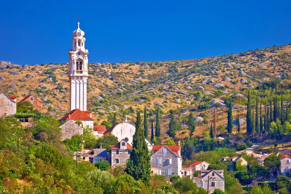 Villa Piedra Lozisca Isla Brac Vista Dalmacia Croacia — Foto de Stock