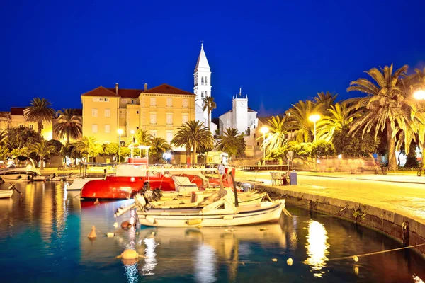 Ville Supetar Vue Sur Front Mer Soirée Île Brac Dalmatie — Photo