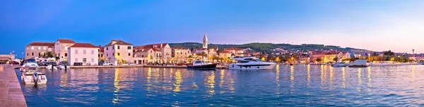 Supetar Waterfront Sonnenuntergang Panoramablick Insel Brac Dalmatien Kroatien — Stockfoto