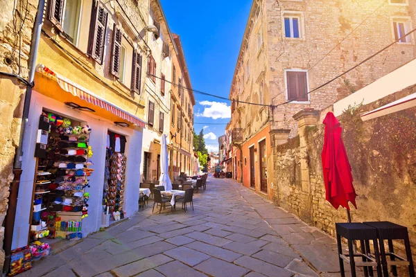 Zonnige Kleurrijke Stenen Straat Van Oude Weergave Pula Istrië Regio — Stockfoto