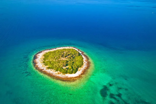 Samotny Kamień Wyspa Zadar Archipelag Widok Lotu Ptaka Dalmacji Regionie — Zdjęcie stockowe