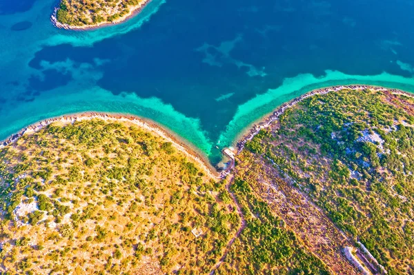 Isola Mediterranea Baia Vista Aerea Arcipelago Zara Della Croazia — Foto Stock