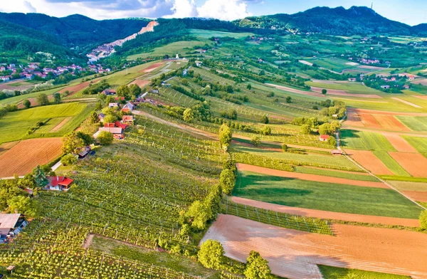 Kalnik Mountain Obreske Kleti Village Aerial View Prigorje Region Croatia — Stock Photo, Image