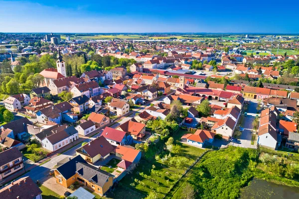 Stadt Koprivnica Grüne Landschaft Luftaufnahme Podravina Region Von Kroatien — Stockfoto