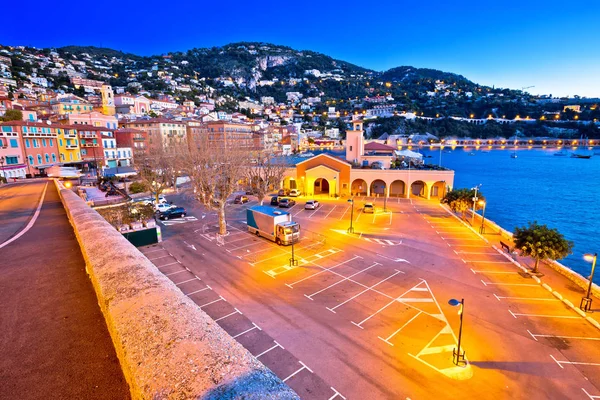 Villefranche Sur Mer Idyllische Côte Azur Stad Avond Weergave Alpes — Stockfoto