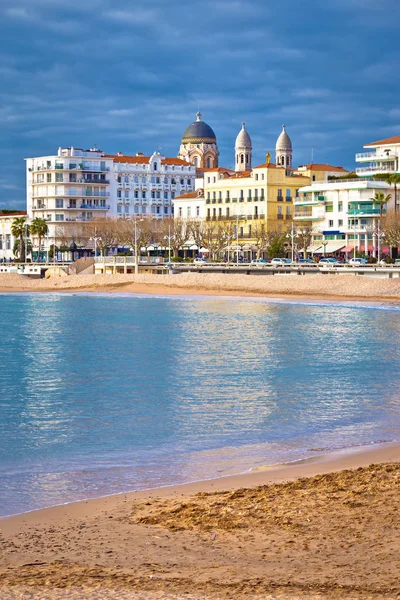Saint Raphael Plaj Sahil Görünümü Fransız Rivierası Nın Ünlü Turizm — Stok fotoğraf