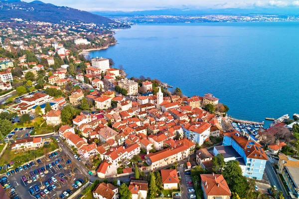 Ciudad Lovran Bahía Kvarner Vista Aérea Bahía Kvarner Croacia — Foto de Stock