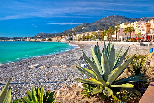 Ciudad Menton Playa Mediterránea Vistas Mar Sur Francia — Foto de Stock