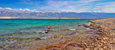 Zadar alan taş çöl sahil sahne ve Velebit Island view