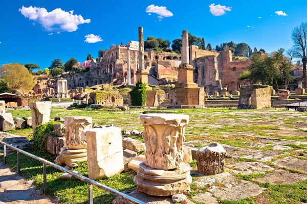 Antike Forum Romanum und Palatin Hügel malerische Aussicht — Stockfoto