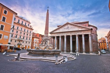 Roma ebedi şehirde Pantheon kare antik dönüm Şafağı vi