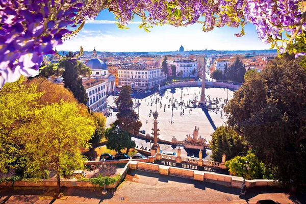 Piazza del Popolo ou Place des Peuples dans la ville éternelle de Rome vue — Photo