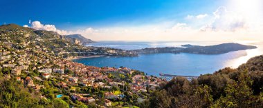 Villefranche sur Mer ve Cap Ferrat Fransız Rivierası kıyı şeridinde 