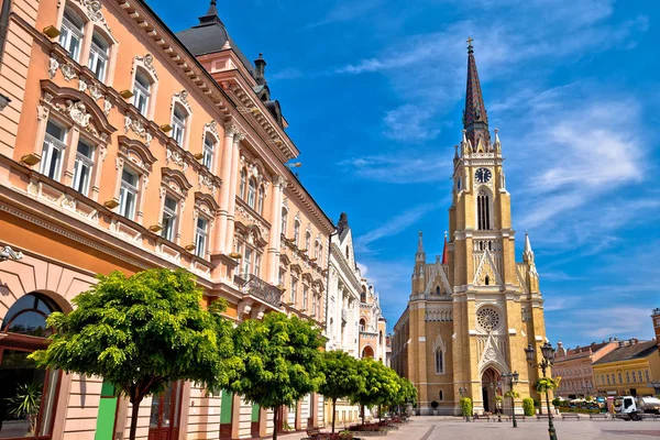 Plac Novi Sad i architektura widok ulicy — Zdjęcie stockowe