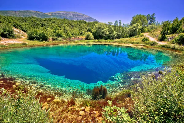 Cetina πηγή του ποταμού ή το μάτι του τοπίου της Γης άποψη — Φωτογραφία Αρχείου