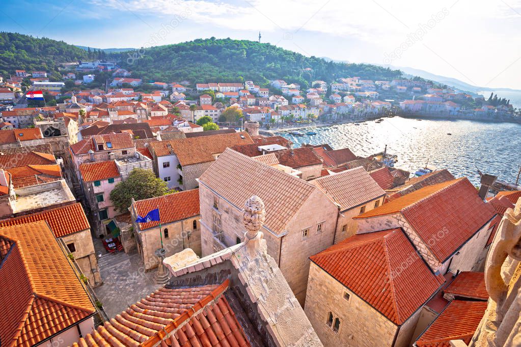 Town of Korcula view from church tower