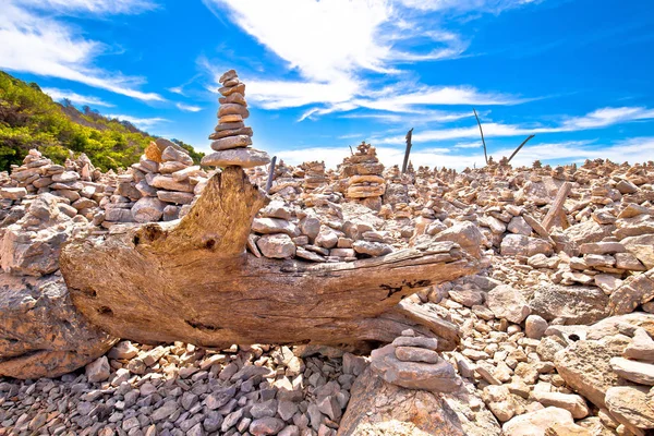 Telascica baia su Dugi Otok isola di pietra deserto paesaggio incredibile — Foto Stock