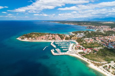 Zadar. Zadar hava manzaralı Puntamika yarımadası, Croati 'nin Dalmaçya bölgesi