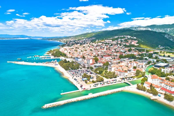 Crikvenica Miasto Wybrzeżu Adriatyku Lotu Ptaka Region Zatoki Kvarner Chorwacji — Zdjęcie stockowe