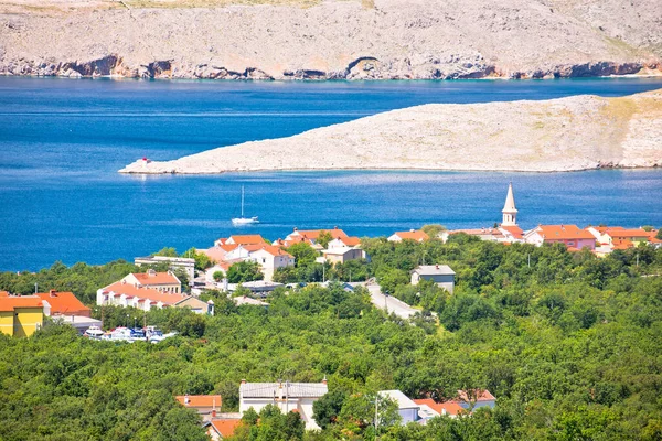 Jadranovo Aldeia Mar Adriático Crikvenica Riviera Deserto Pedra Krk Vista — Fotografia de Stock