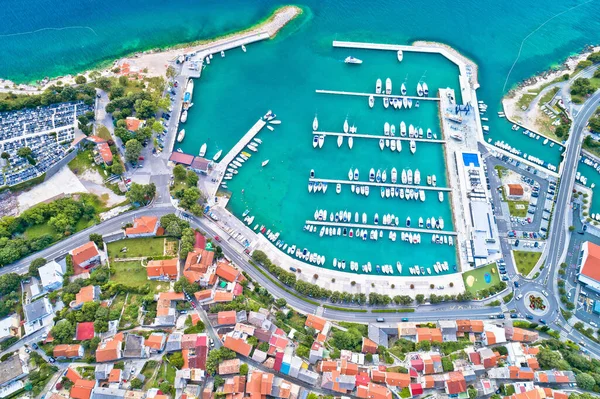 Город Нови Винодольский Панорамным Видом Воздуха Адриатическое Море Кварнер Хорватия — стоковое фото