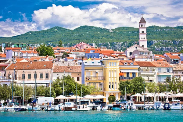 克罗地亚Kvarner地区Crikvenica港口和塔楼景色多姿多彩的城镇 — 图库照片