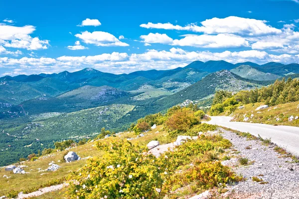 Bergweg Velebit Uitzicht Het Berglandschap Noord Velebit Kroatië — Stockfoto