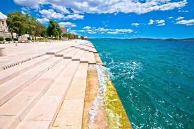 Zadar deniz organları. Su altı akıntısından güç alan turistik müzik aleti. Hırvatistan 'ın Dalmaçya bölgesi