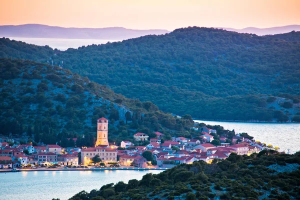 Arcipelago Tisno Murter Vista Tramonto Dalmazia Regione Dei Croati — Foto Stock