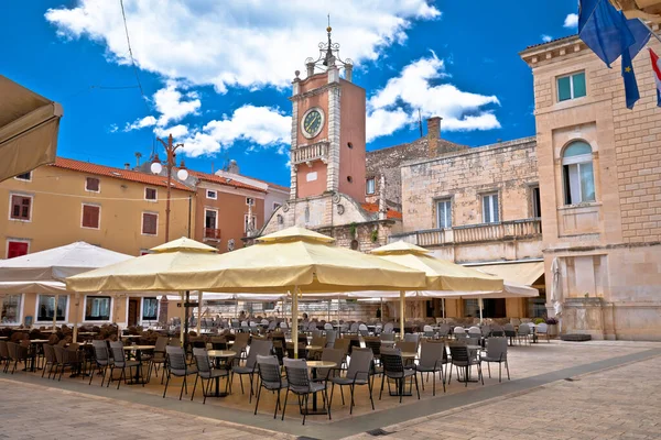 Zadar Praça Povo Arquitetura Zadar Vista Cafés Região Dalmácia Croácia — Fotografia de Stock